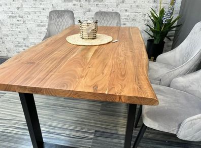 Solid Acacia Wood Dining Table 160 - Rustic