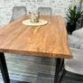 Solid Acacia Wood Dining Table 160 - Rustic Industrial Style Image 5