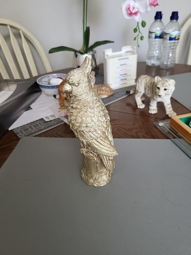 Parrot ornament silver