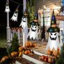 FREE SHIPPING Halloween Decorations Outdoor, Hanging Ghosts, Flying Ghost Hats, 5Pcs Halloween Glowing Witch Hats with Led LIghts, Scary Halloween Decor Outdoor Indoor for Home Image 3