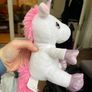 Cuddly white and pink unicorn Image 2