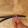 Vintage 90's Womens In Wear Italian Black Leather Silver tone Chain Belt Size L 32" Image 4