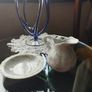 Vintage jug and bowl with delicate floral print, Japan. Image 5