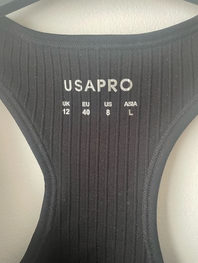 USA Crop Top black medium support size UK 12 New