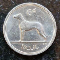 Fantastic Ireland 1969 Six Pence 6d coin