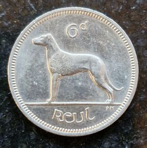 Fantastic Ireland 1969 Six Pence 6d coin