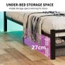 5ft Upholstered Bed Frame Kingsize with Charging Station and LED Lights Image 4