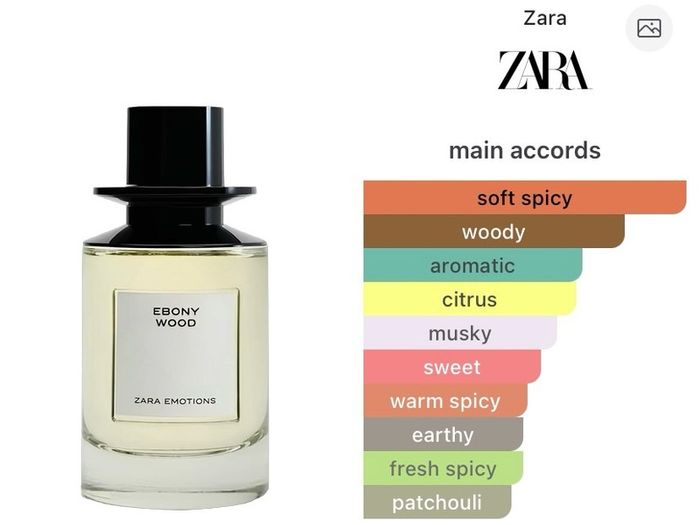 Zara Ebony Wood Edp 100ml (approx 88ml Left) - Original Formula