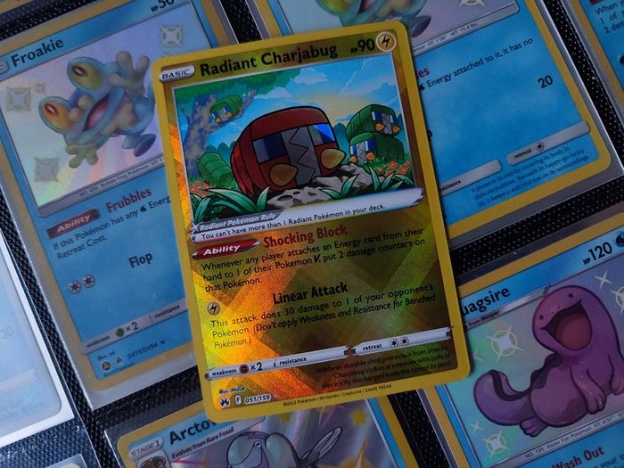 Radiant Charjabug ! Ultra Rare ! from Crown Zenith Set ! 2023 ! Pokemon Card !