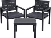 Set of 3 Garden Furniture 2 Chairs 1 Garden Table 2 Removable Cushions for Patio Garden Balcony Iron