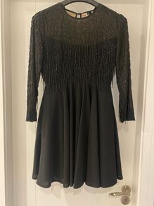 TopShop Black sequin Occassion dress size 8 Christmas