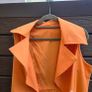 Stunning Orange Sleeveless Blazer Trench Midi Dress, size 14 Image 3