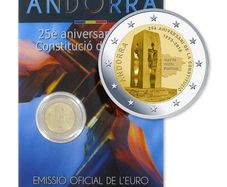 Andorra 2 Euro Commemorative Coin 2018 - Constitution. Coincard. BU