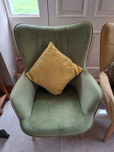 Fabric armchairs x 2