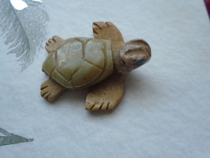 Soapstone turtle ornament, Ornament, Carving,