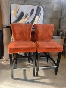 2 Orange High Stools