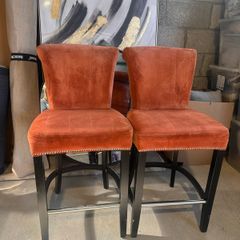 2 Orange High Stools