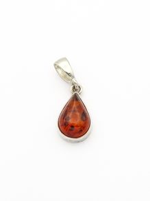 925 Sterling Silver & Natural Baltic Amber Minimalist Pendant