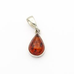 925 Sterling Silver & Natural Baltic Amber Minimalist Pendant