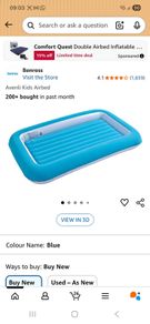 Inflatable kids bed