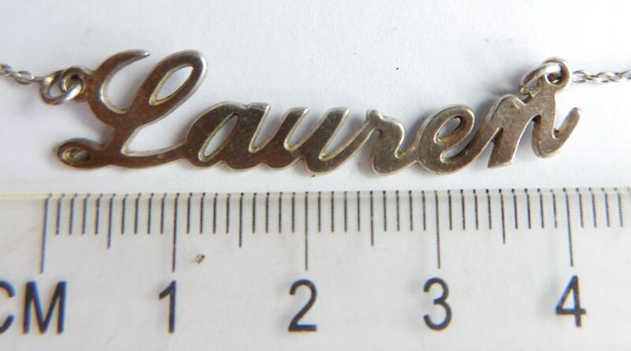 Vintage 925 Sterling Silver Lauren name Necklace