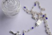 Vintage short Rosary in a Decorative Box length 10"