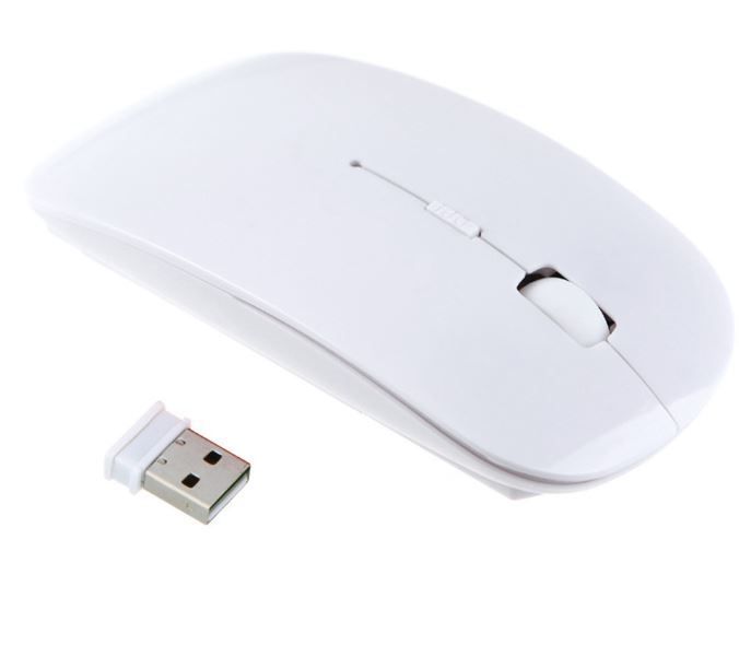 Wireless Slim Optical Mouse White For PC LAPTOP