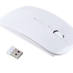 Wireless Slim Optical Mouse White For PC LAPTOP