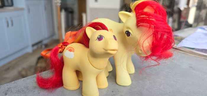 Mammy and Son Custom Sunburst Mountain Boy Ponies using MLP G1 Base My Little Pony