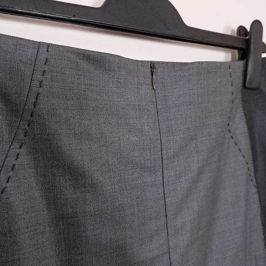 Quin & Donnelly Grey Two-Tone Professional Tailored Pencil Midi Skirt 12UK/40EU