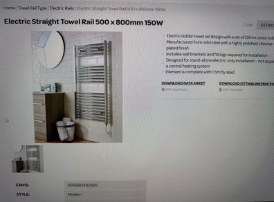 6 Electric Towel Radiators