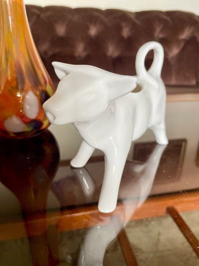Whiteware Cow Milk Jug or Cream Pourer Newbridge Silverware