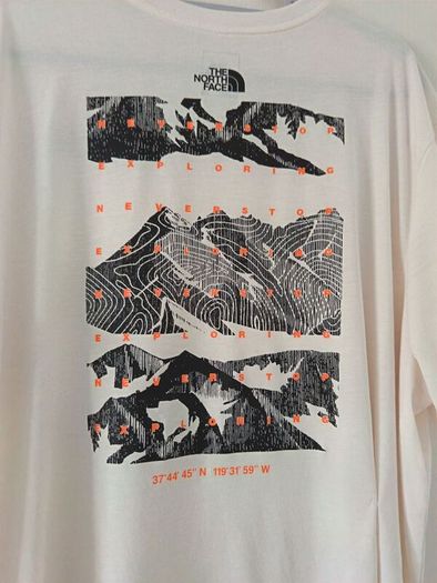 The North Face White Graphic T-Shirt XXL Never Stop Exploring