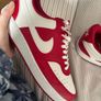 Nike court vision low white and red trainers Image 2