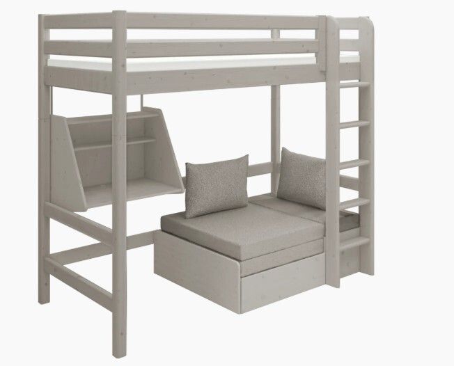 Flexa high bed with desk, sofa and ladder