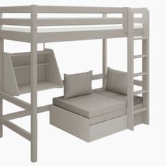 Flexa high bed with desk, sofa and ladder