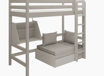 Flexa high bed with desk, sofa and ladder