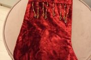 Beautiful bejewelled velour christmas stocking