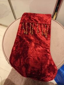 Beautiful bejewelled velour christmas stocking
