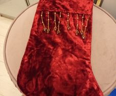 Beautiful bejewelled velour christmas stocking