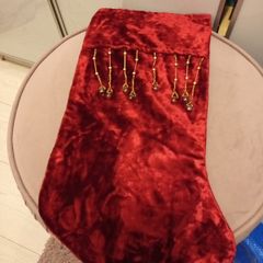 Beautiful bejewelled velour christmas stocking