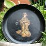 19th Century English Chinoiserie Papier Mache Wine Coaster Tray and Mid 19th Century English Victorian Period Papier Mache Tray with Mother-of-Pearl Image 5