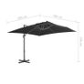 Cantilever Umbrella with Aluminium Pole 3x3 m Black Image 2