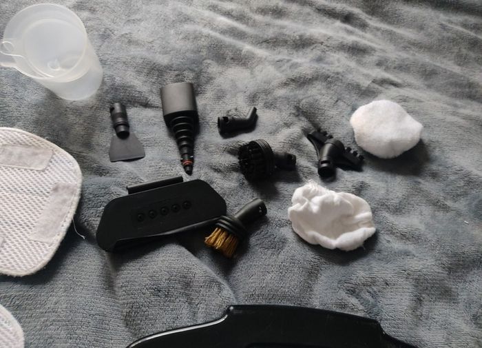 Salter Steam Cleaner from Tesco - 2 extra microfibre pads plus many accessories