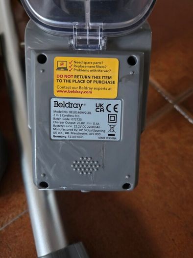 Beldray Cordless Vacuum Cleaner (please read add)
