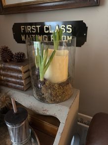 etched glass candle holder