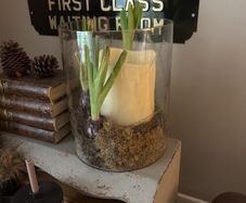 etched glass candle holder