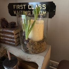 etched glass candle holder