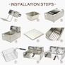 Commercial Deep Fryer 12L Electric Fryer 5000W Twin Basket YB-82 Dual Tank Electric Deep Fryer Countertop Stainless Steel French Fry for Commercial Uses 1 x 12 Ltr 5000 Image 9