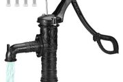 Antique Well Hand Pitcher Pump, 22 ft Maximum Lift, Cast Iron Manual Hand Water Pump with Ergonomic Handle G1-5/8" Easy Installation, Old Fashioned for Outdoor Home Yard Garden Pond Farm, Black